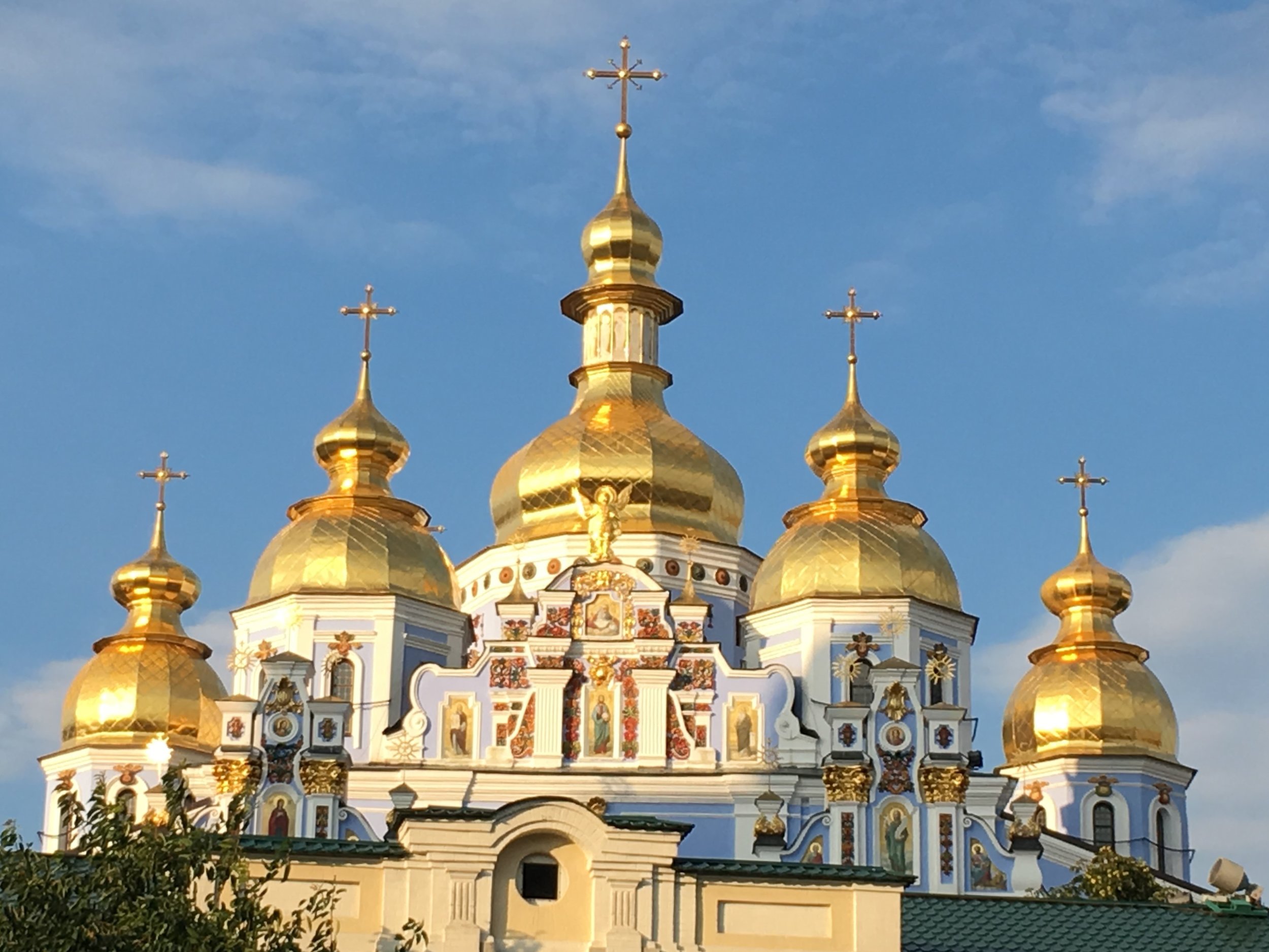 Shiny domes of Ukrainian church