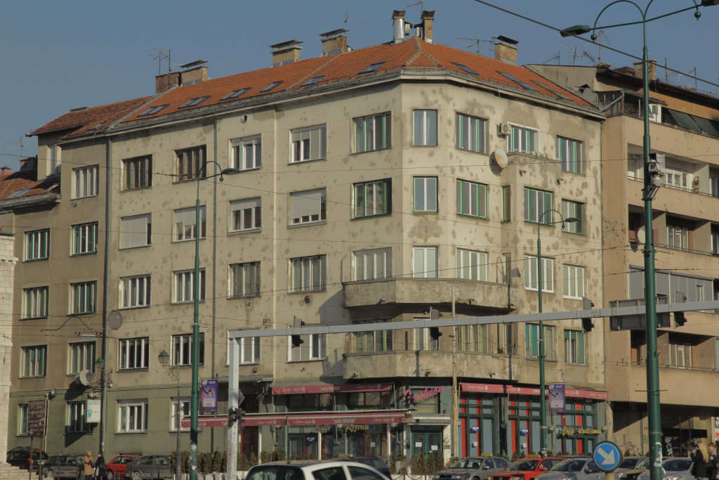 Bullet holes in Sarajevo, Bosnia