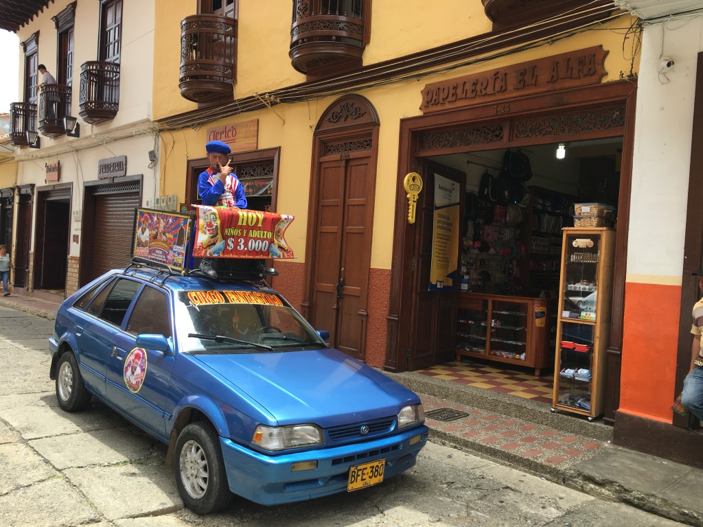Car and buildings in Colombia