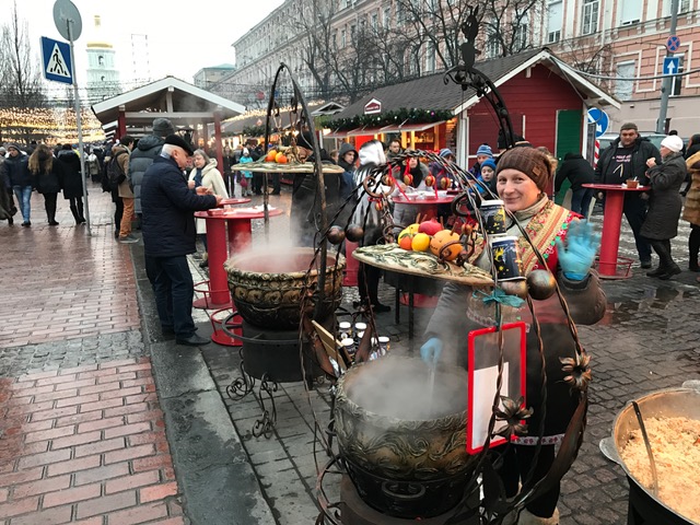 Holiday market in Kyiv, Ukraine