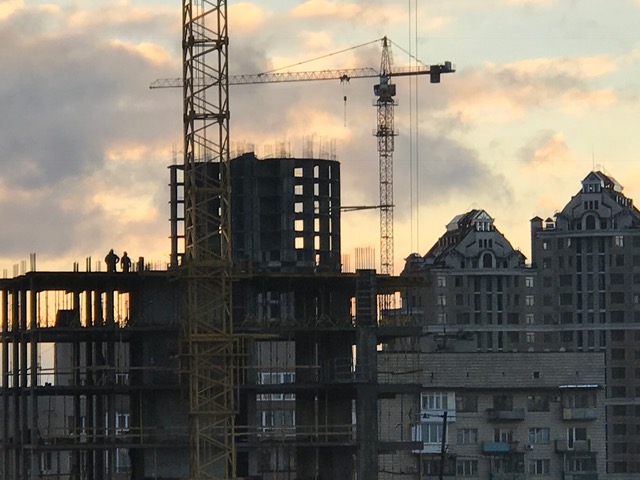 Unfinished building in Kyiv, Ukraine