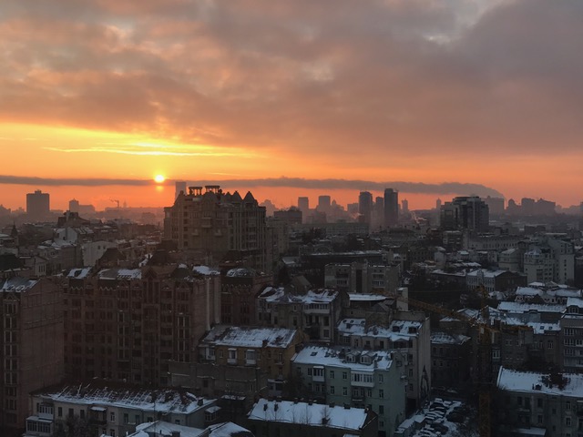 Sunset in Kyiv, Ukraine