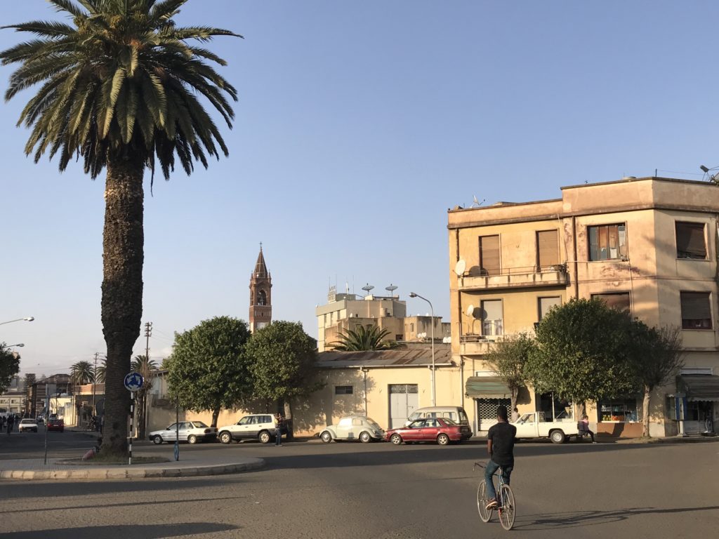 Calm street in Asmara, Eritrea