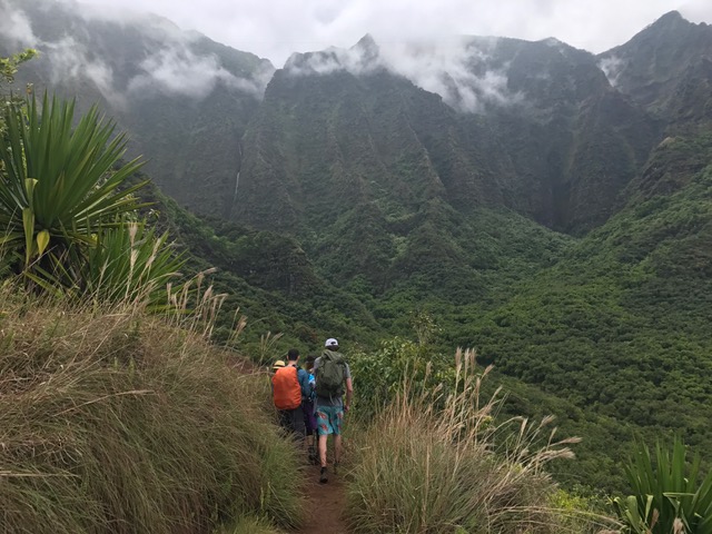 Green plants and people in the mountains of Kauai