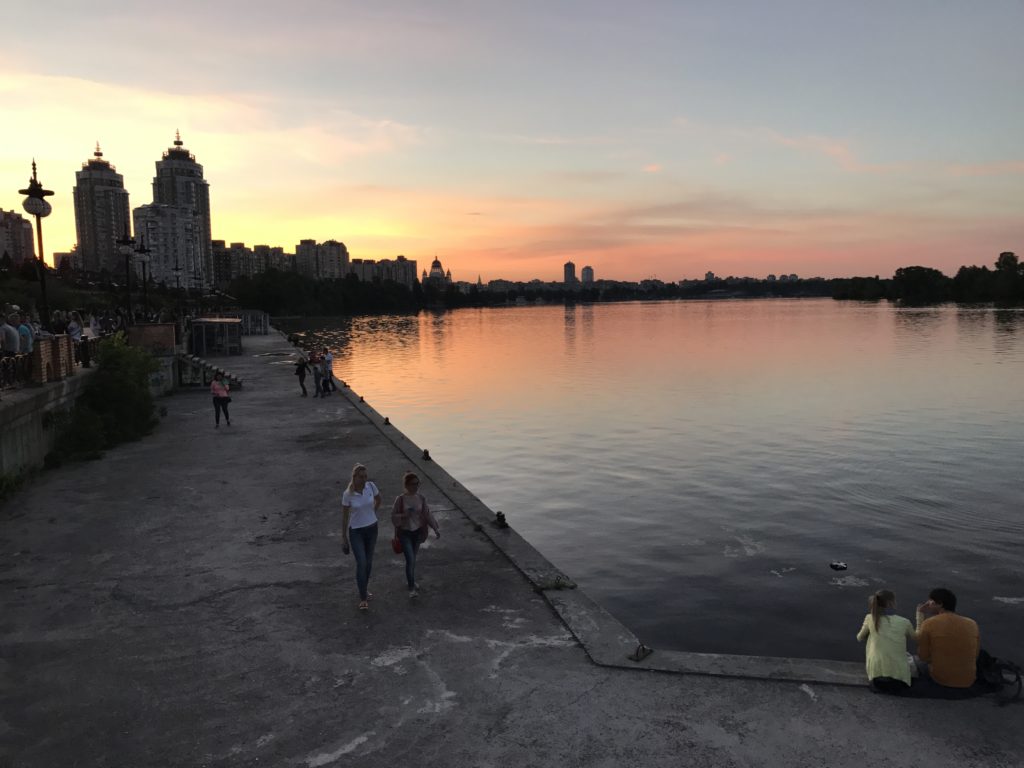 Dnipro riever in the evening (Kyiv, Ukraine)