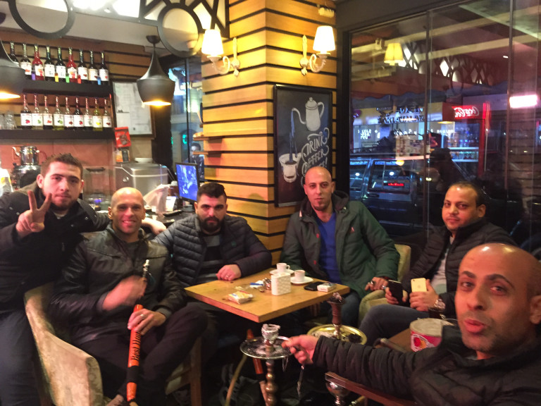Syrian refugees and American in Istanbul, Turkey