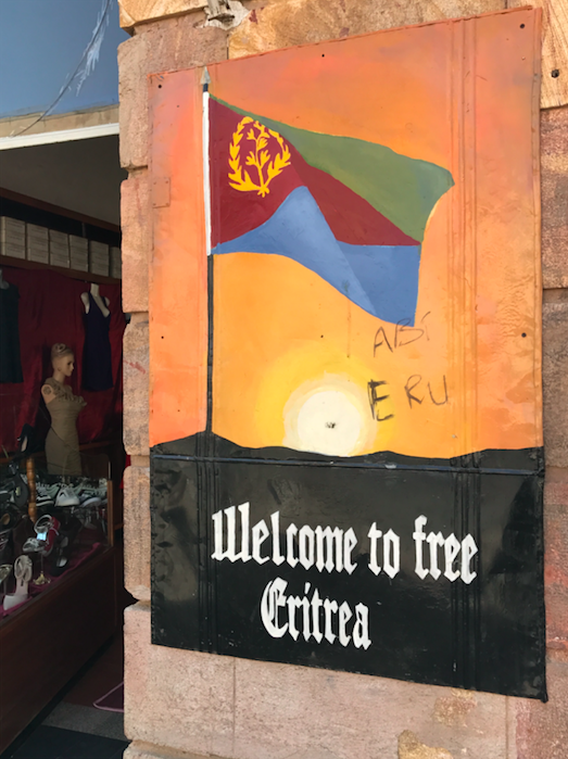 Art ‘Welcome to free Eritrea’ in Eritrea